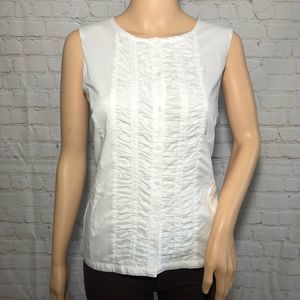 Crazy Horse NWT ruffle button down sleeveless top‎